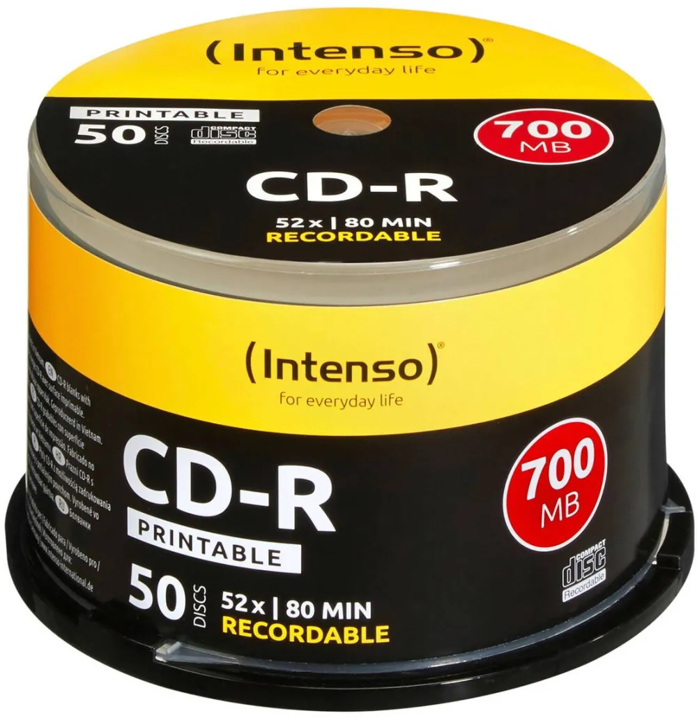 Intenso Mediu de Stocare 1x50 CD-R 80 / 700MB 52x Speed, printable, scr. res.