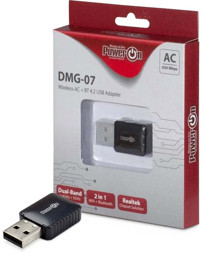 Inter-Tech Wi-Fi 5 + BT4.2 USB DMG-07 Stick 650Mbps
