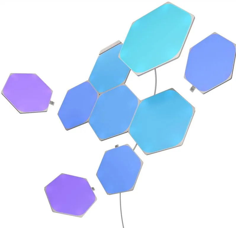 Nanoleaf Kit Starter panouri Shapes Hexagons, LED RGBW, Wi-Fi, 9 panouri