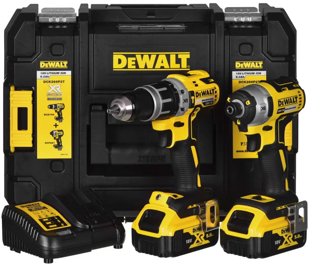 DeWalt POWER TOOL COMBO KIT  DCK266P2T (DCD796+DCF887) 2X5,0AH 18V