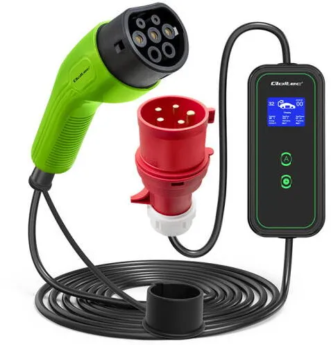 QOLTEC Mobile charger for EV 2in1 type2 7kW CEE 3PIN