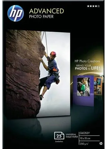 Hartie Foto HP Advanced Glossy Photo 10x15 cm (4x6 inch) 25 coli Q8691A