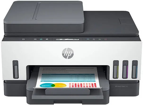 Imprimanta multifunctionala HP Smart Tank 750 All-in-One InkJet CISS, Color, Format A4, Duplex, Retea, Wi-Fi