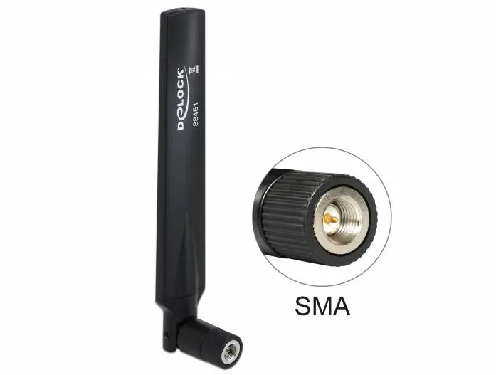 Accesoriu Retea DELOCK LTE Antenna SMA plug 1 - 4 dBi omnidirectional with tilt joint black