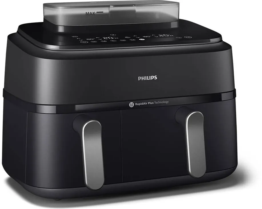 Philips NA551/00 5000 Series Airfryer, Double basket, Steam function, Black