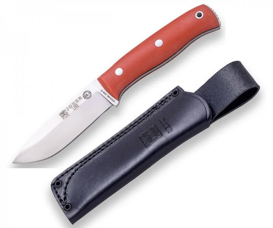 Joker Cutit BS9 Lynx, lama otel inox 10.5 cm, maner micarta, teaca piele