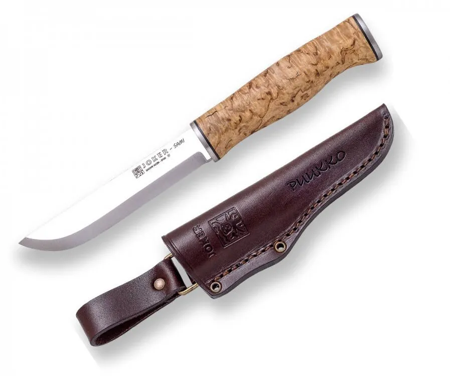 Joker Cutit Sami bushcraft, maner mesteacan, otel inox, lama 12.3 cm
