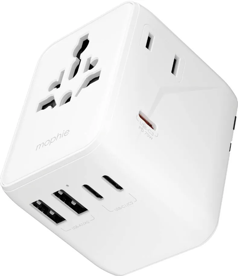 Mophie Incarcator Mophie Essential 35w GaN 5 Port + AC Travel Adapter, White
