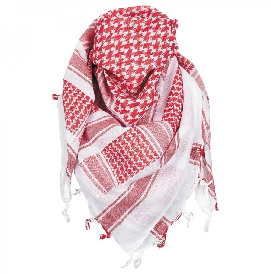 MFH Shemagh rosu alb esarfa arab, 115 x 110 cm, 100% bumbac MFH