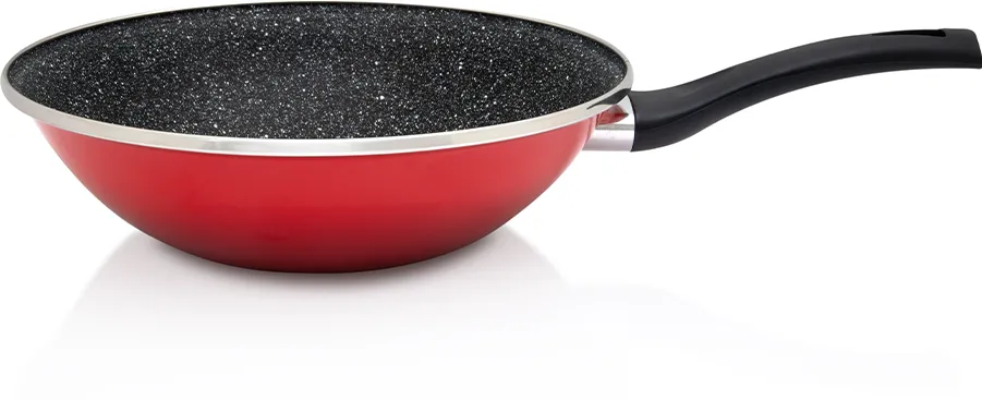 Metalac Wok 3.5l Granit Induction rosu Metalac email/28cm/3.5l