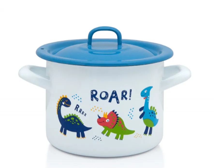 Metalac Oala 1.5l cu capac Dino Metalac email/14cm/1.5l