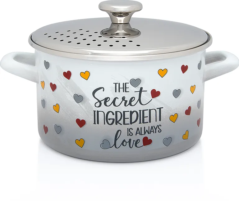 Metalac Oala 3.5l cu capac inox Secret Ingredient email/20cm/3.5l
