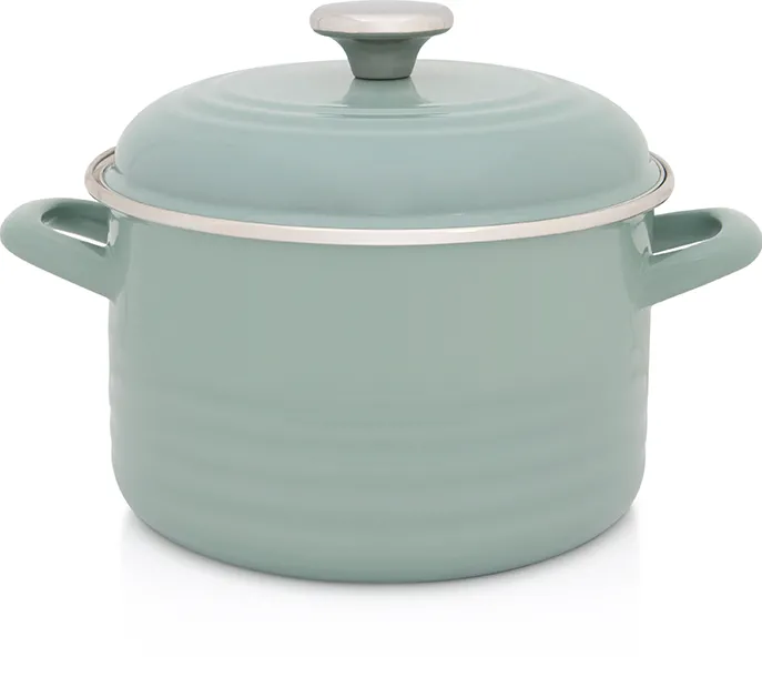 Metalac Oala 4l cu capac Standard Wave Verde email/20cm/4l/verde pastel