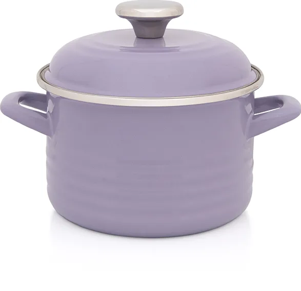 Metalac Oala 2l cu capac Standard Wave Lila Pastel email/16cm/2l/lila pastel