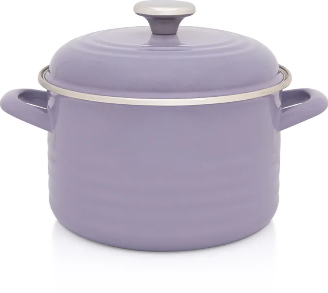 Metalac Oala 4l cu capac Standard Wave Lila Pastel email/20cm/4l/lila pastel