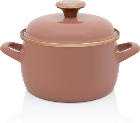 Metalac Oala 2.2l cu capac Moka email/16cm/2.2l