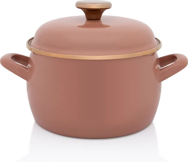Metalac Oala 3.1l cu capac Moka email/18cm/3.1l