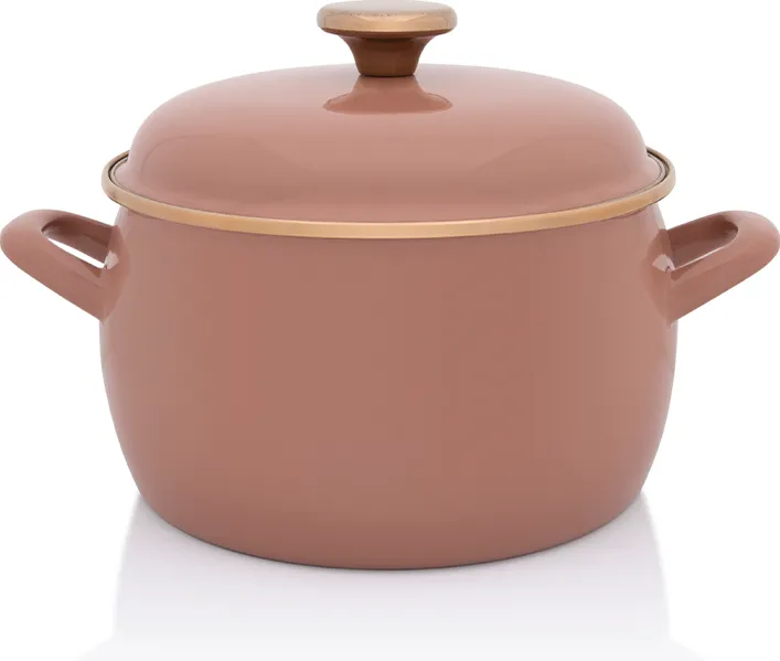Metalac Oala 4.2l cu capac Moka email/20cm/4.2l