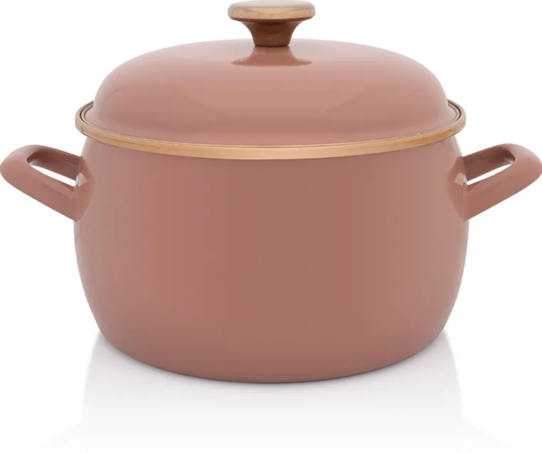 Metalac Oala 5.4l cu capac Moka email/22cm/5.4l