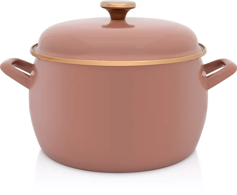 Metalac Oala 7.5l cu capac Moka email/24cm/7.5l