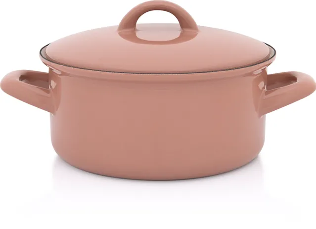 Metalac Cratita 1.5l cu capac Moka email/16cm/1.5l