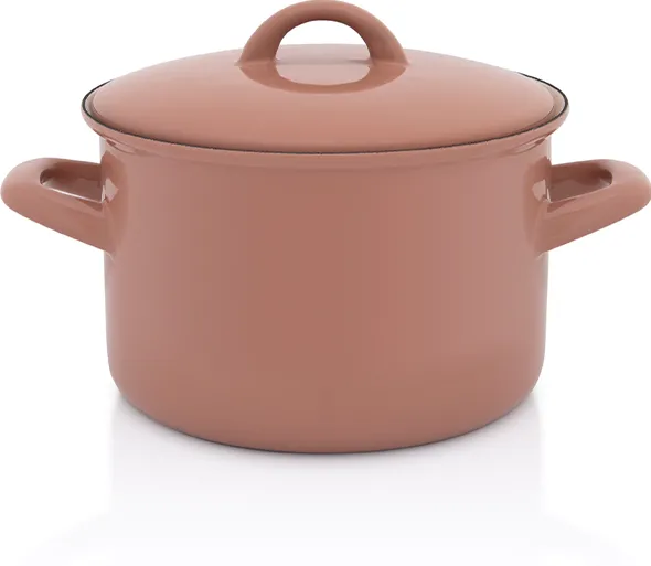 Metalac Oala 2l cu capac Moka email/16cm/2l