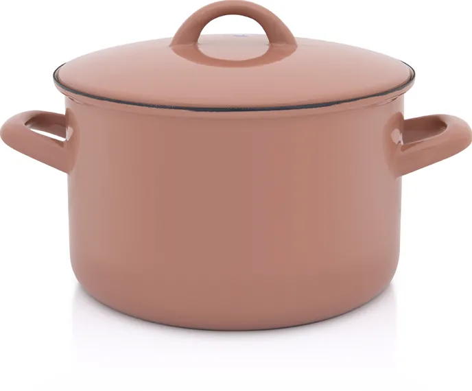 Metalac Oala 4l cu capac Moka email/20cm/4l