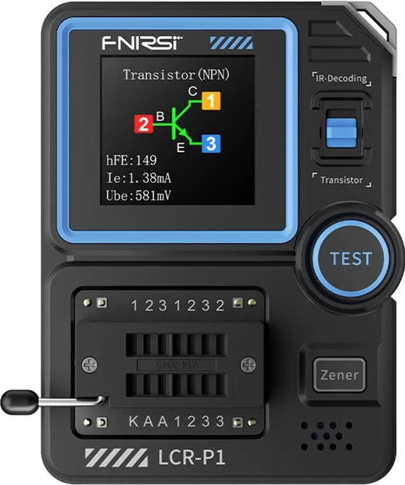 FNIRSI LCR-P1 tester multifunctional de condensatoare si tranzistoare