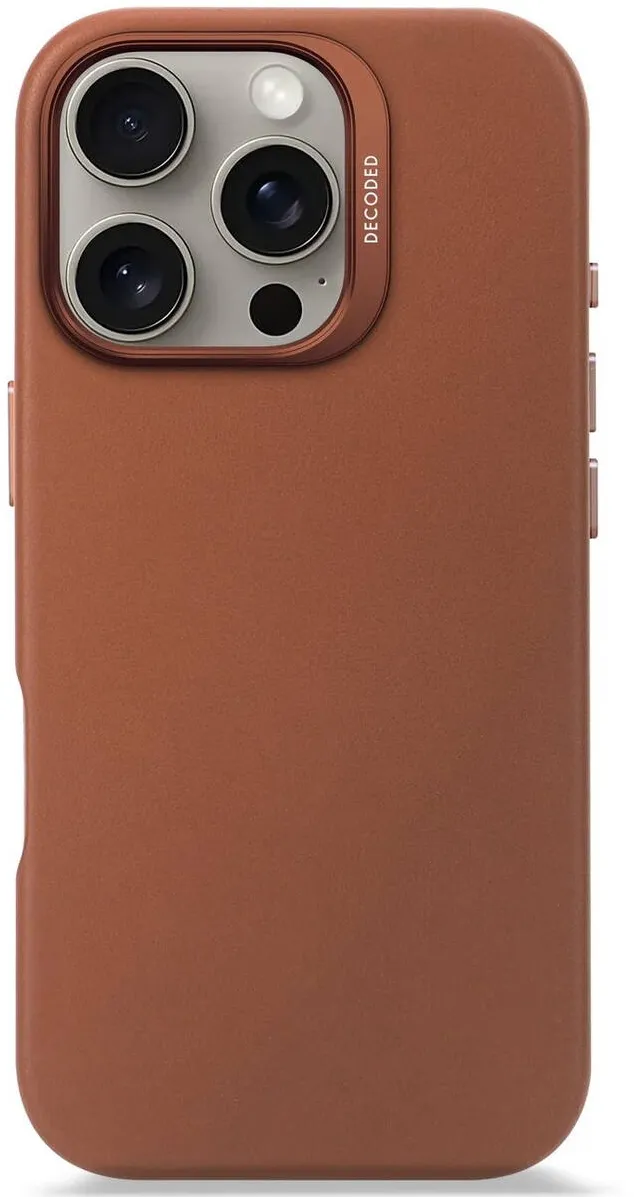 Decoded Husa din piele naturala DECODED pentru iPhone 16 Pro | Tan Brown