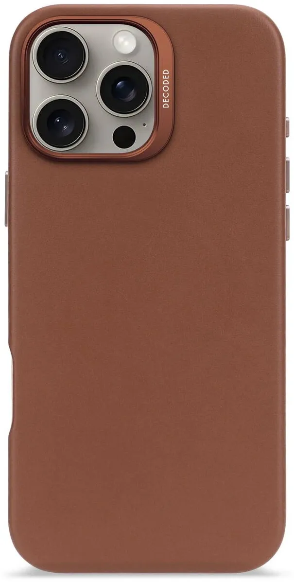 Decoded Husa din piele naturala DECODED pentru iPhone 16 Pro Max | Tan Brown