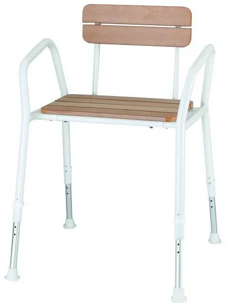 SUNDO Wooden shower chair with backrest