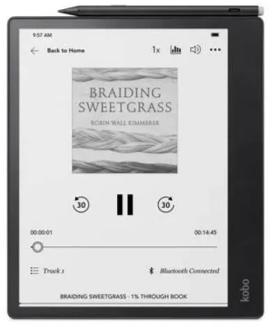 eBook Reader RAKUTEN KOBO Tableta ePaper Kobo Elipsa 2E, Ecran 10.3", 227ppi, Procesor 2GHz, Wi-Fi, Bluetooth, 32GB Flash, ComfortLight Pro, Pen Kobo Stylus, Negru