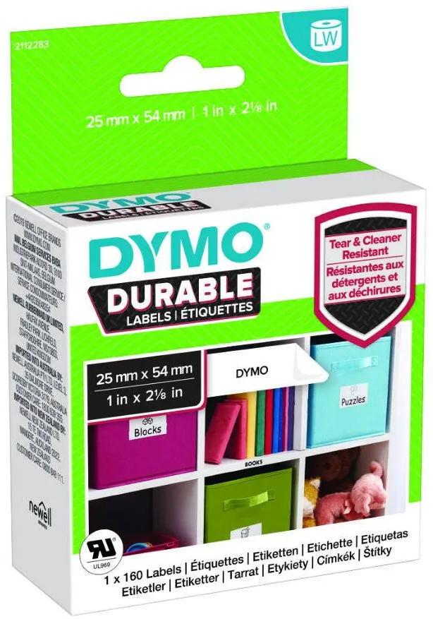 Consumabil Termic Dymo din plastic LW 25x54mm 160 St Alb permanent