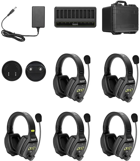 SARAMONIC Solutie intercom stereo comp Saramonic WiTalk WT5D5xbat, 5 pers, Full-Duplex 1.9GHz, dual-ear