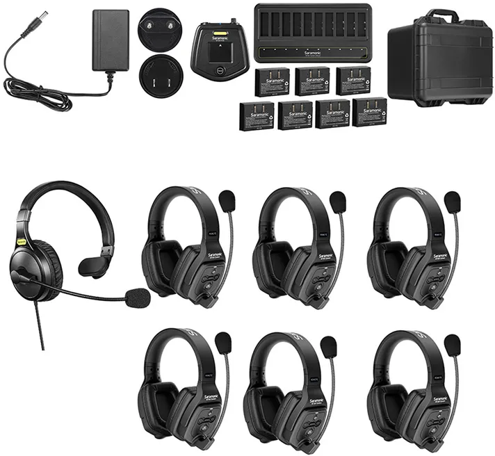 SARAMONIC Solutie intercom stereo comp Saramonic WiTalk WT7D7xbat, 7 pers, Full-Duplex 1.9GHz, dual-ear