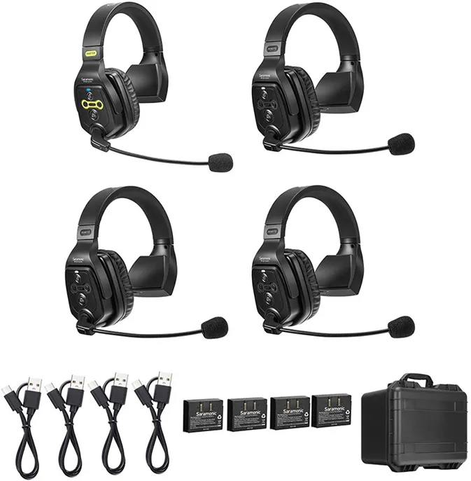 SARAMONIC Solutie intercom completa Saramonic WiTalk WT4S4xbat, 4 pers, Full-Duplex 1.9GHz, single-ear