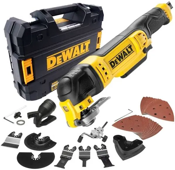 DeWalt DWE315KT - Multicutter, 300 W, prindere rapida accesorii, led iluminare, turatie reglabila, valiza speciala, accesorii