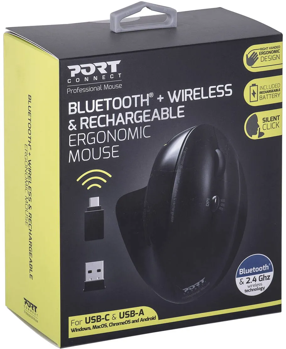 Mouse PORT Designs 900706-BT  wireless+Bluetooth optic 1600 DPI