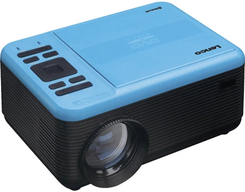 Videoproiector Lenco LPJ-500BU, DVD player incorporat, Bluetooth, 2800 lumeni, HDMI, USB, Albastru