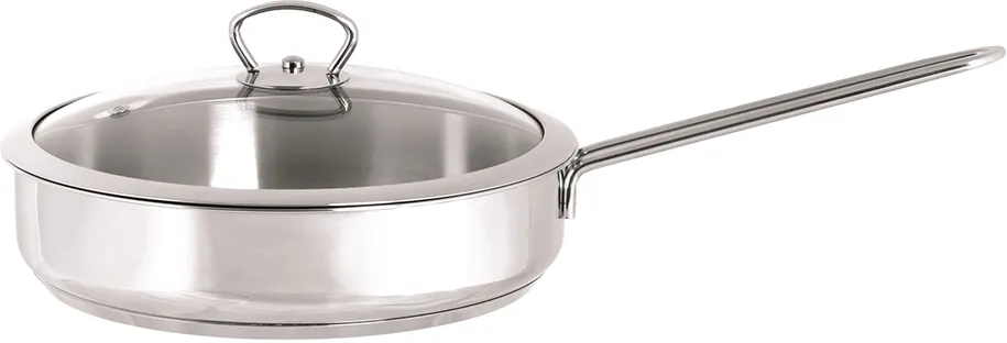 Metalac Tigaie 2.4l cu capac din sticla Kulinaria Metalac inox/24cm/2.4l