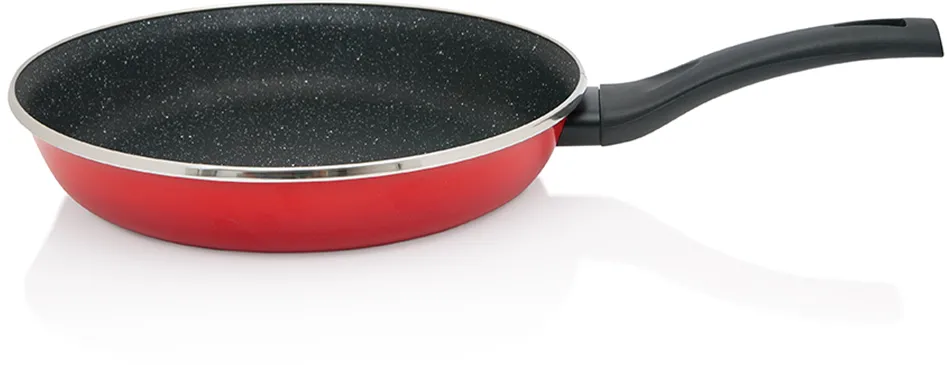 Metalac Tigaie 2.6l Granit Induction rosu Metalac email/28cm/2.6l