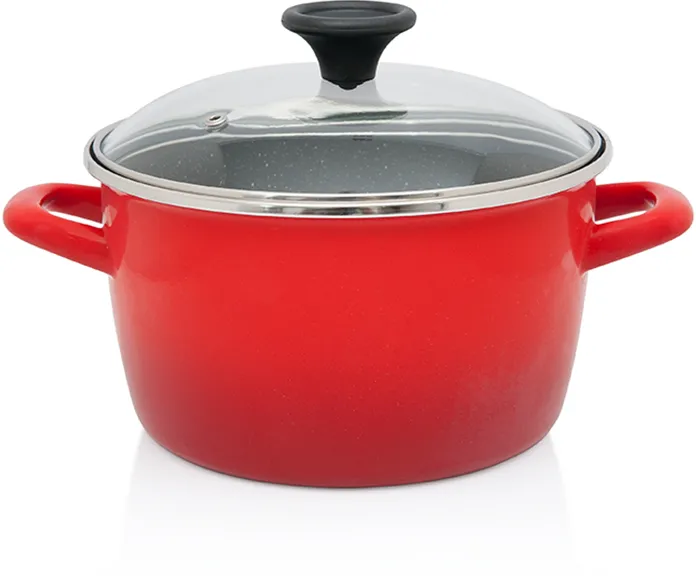 Metalac Oala 3.5l cu capac sticla Granit Induction Metalac email/20cm/3.5l