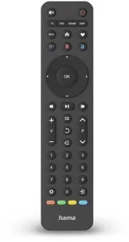 HAMA Universal TV Remote Control, Infra-red, for 4 Devices, Teachable, App Butto