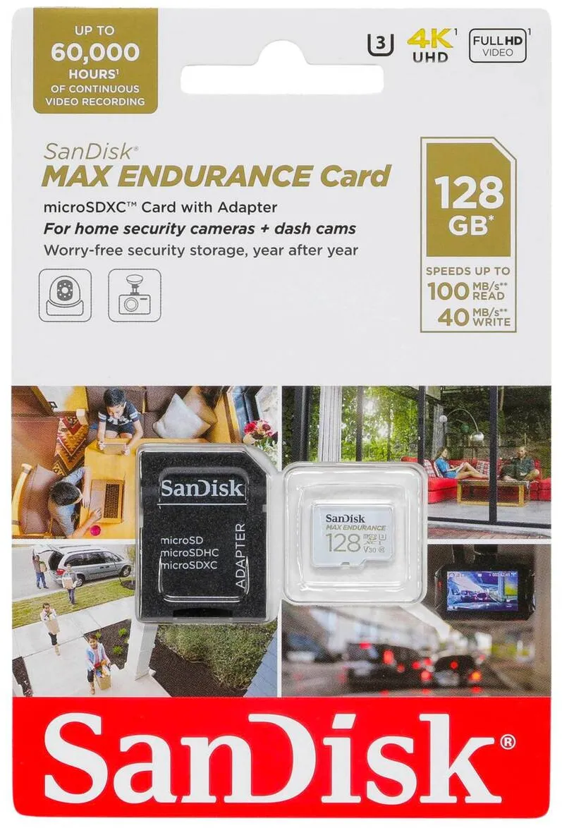 Card de Memorie SanDisk microSD Max Endurance UHS-I U3 V30 Class 10 128GB + adaptor