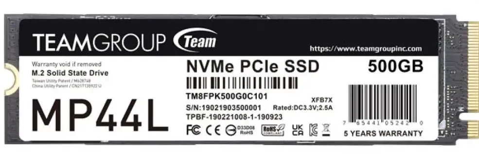 SSD Team Group MP44L M.2 500GB PCIe G4x4 2280