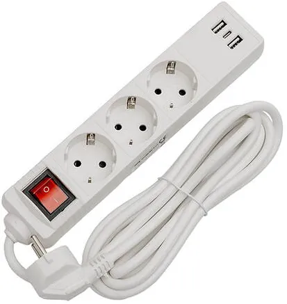 Generic PRELUNGITOR 3 PRIZE CU INTRERUPATOR SI USB 1.5M