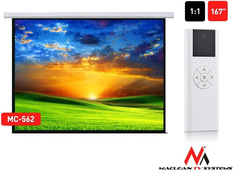Ecran de proiectie MACLEAN Motorizat cu Telecomanda, MC-562