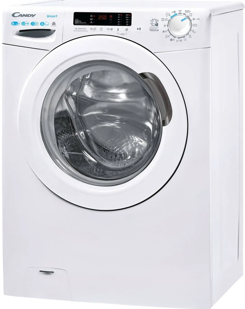 Masina de spalat rufe cu uscator Candy CSWS 4852DWE/1-S, 8 kg spalare, 5 kg uscare, 1400 RPM, Clasa C, Mix Power Systems, Steam, Kg Detector, Alb