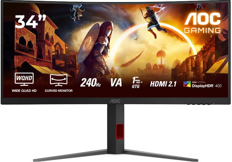 Monitor AOC LED Gaming CU34G4Z Curbat 34 inch UWQHD VA 0.3 ms 240 Hz HDR