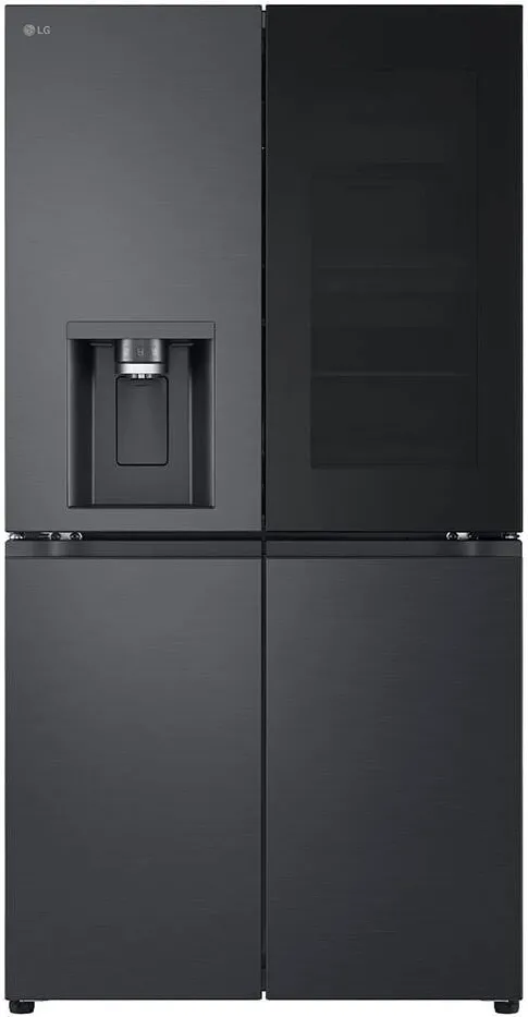 LG Side by side GMG960EVEE, 638 l, No Frost, Multi-Door, InstaView, Dozator UVnano, Clasa E, H 179 cm, Negru